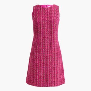 J. Crew Factory Pink Tweed Mini Sleeveless Dress (with pockets!)